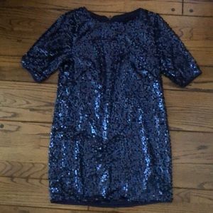 RACHEL Rachel Roy Sequin Deep Blue Dress